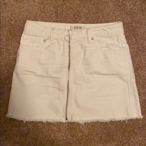 Free People white denim skirt